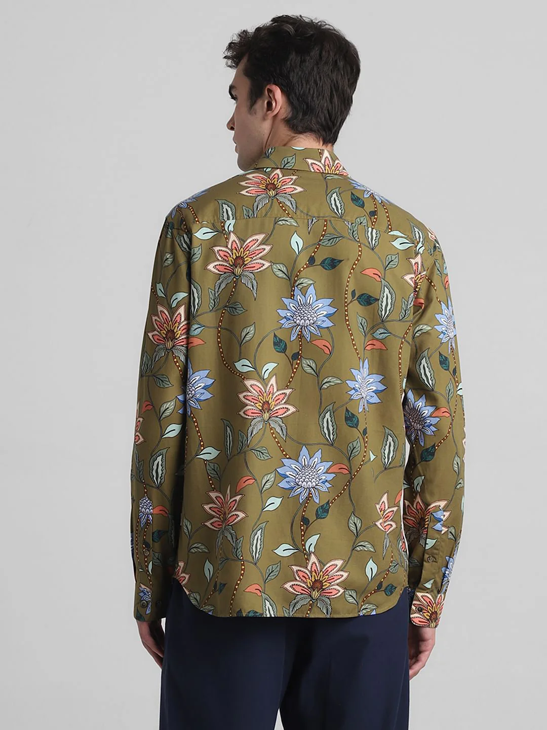 Green Floral Full Sleeves Shirt - Image 4