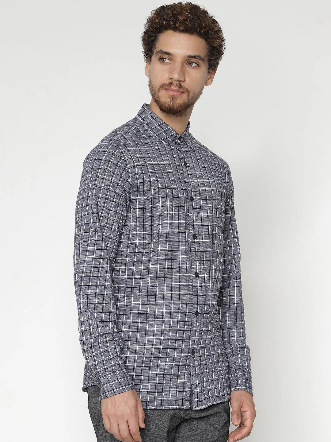 Blue Check Full Sleeves Shirt - Image 3