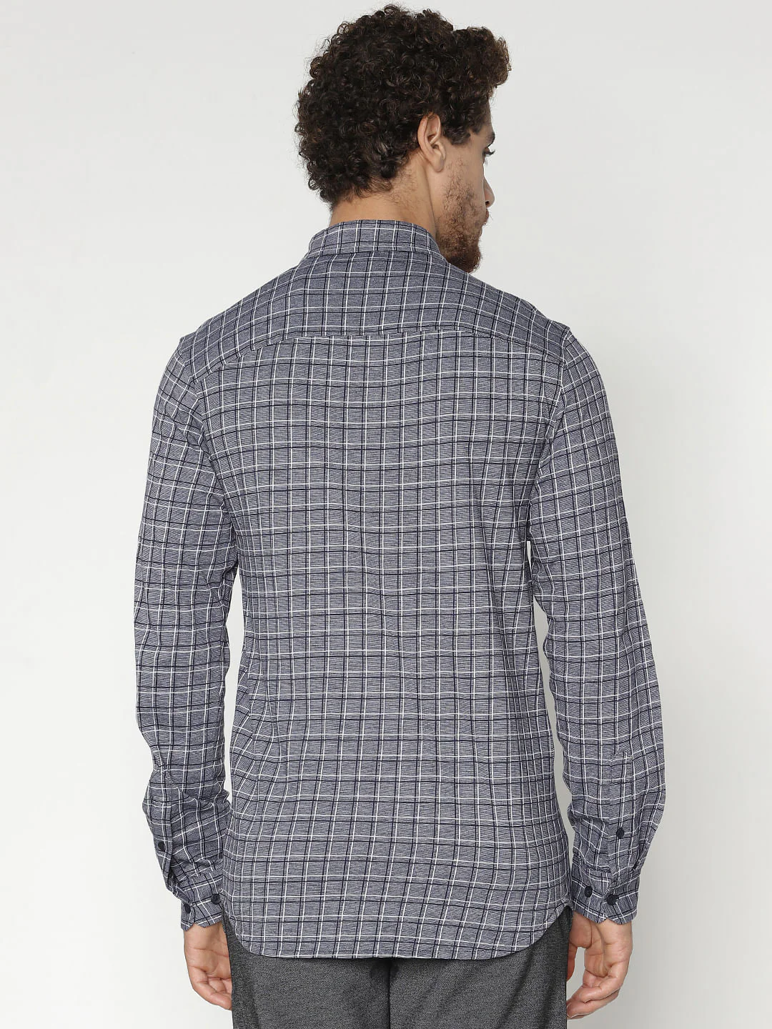 Blue Check Full Sleeves Shirt - Image 4