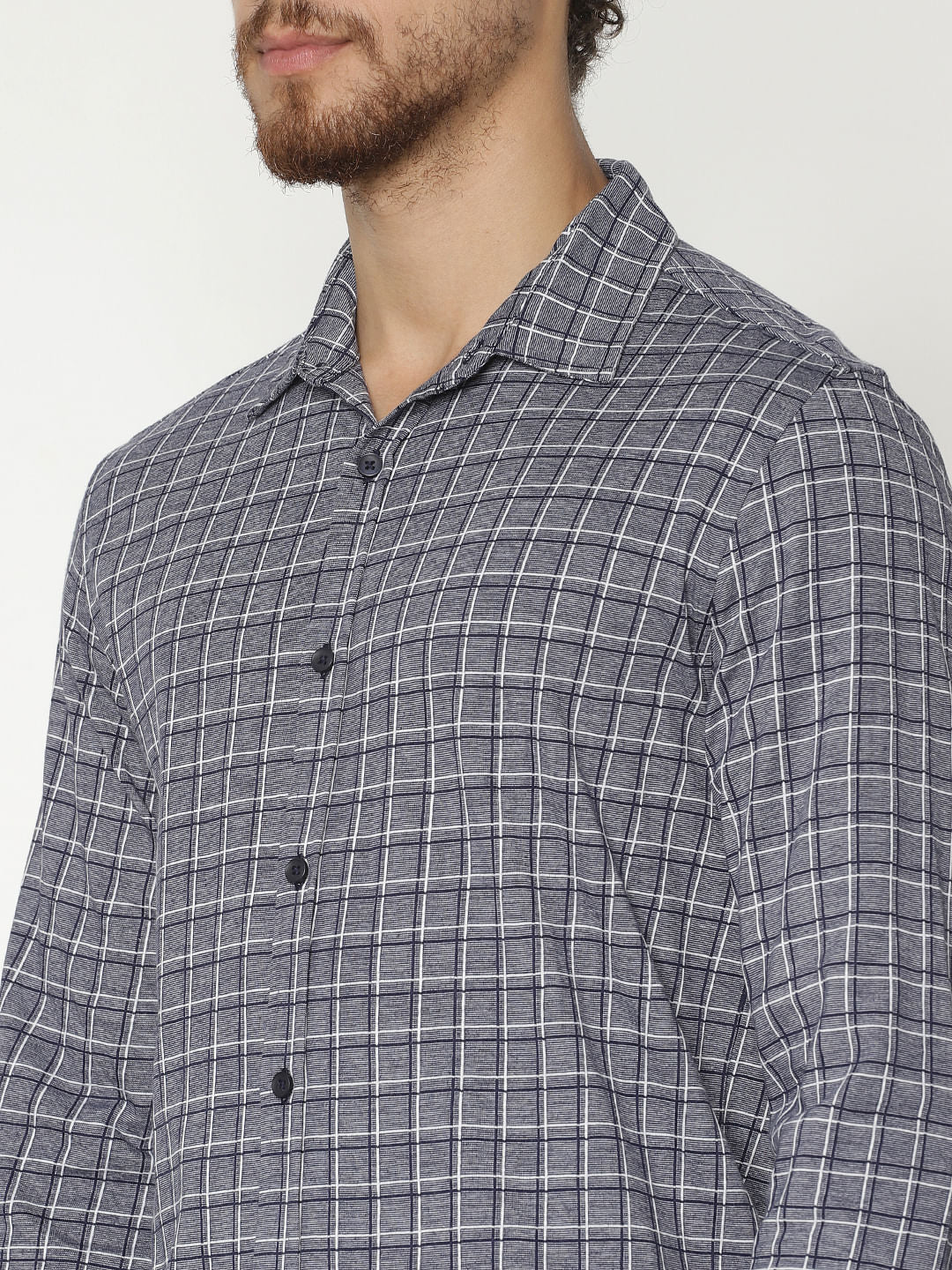 Blue Check Full Sleeves Shirt - Image 6