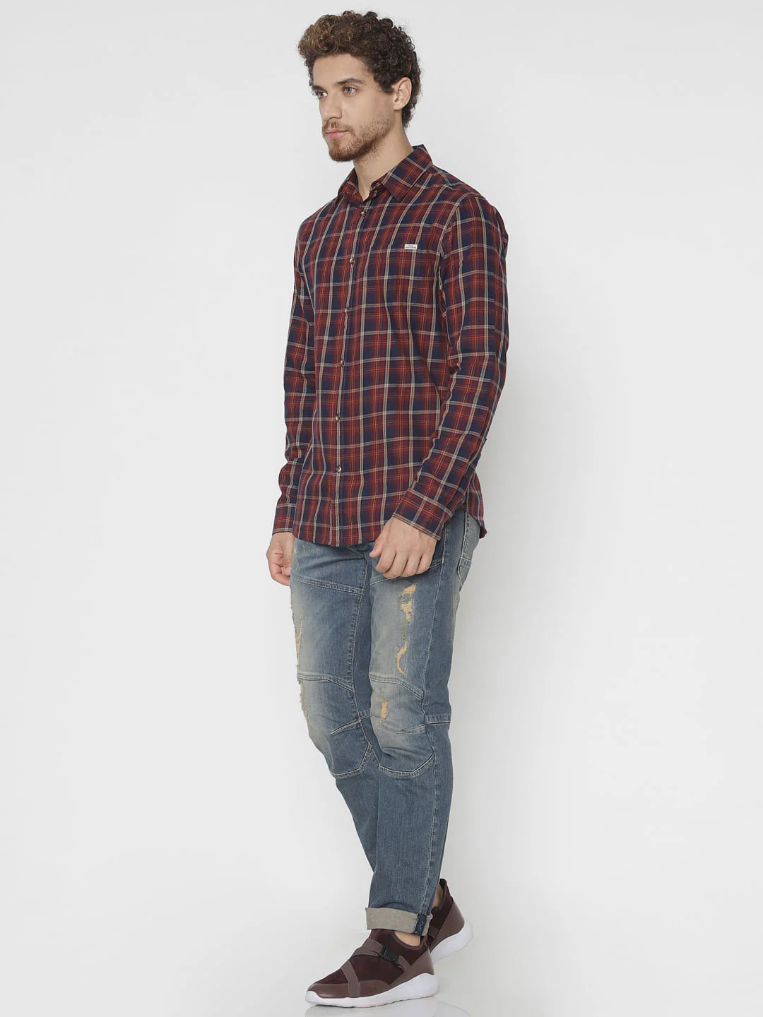 Brown Printed Full Sleeves Shirt - Image 6