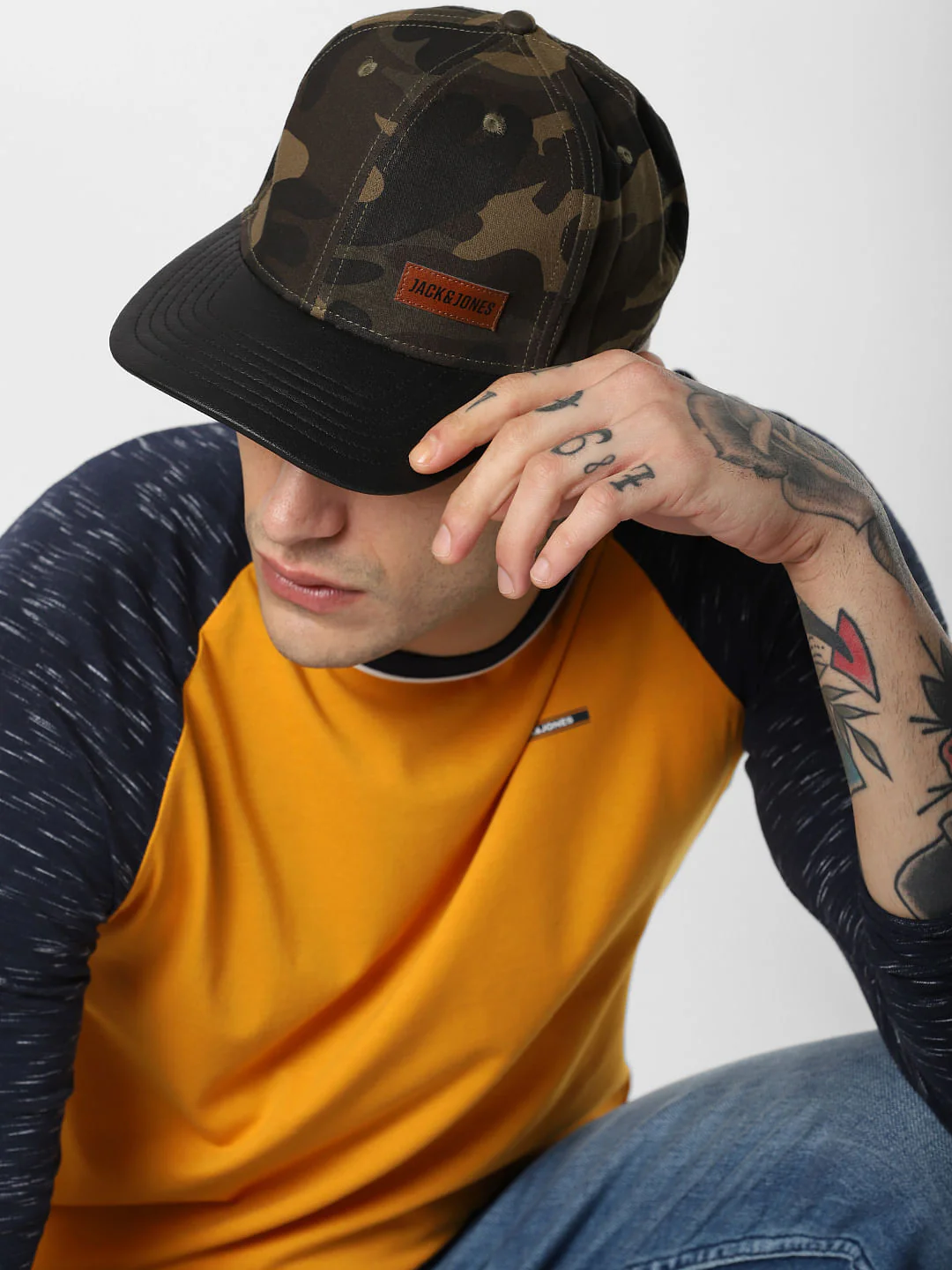 Black Camo Print Cap