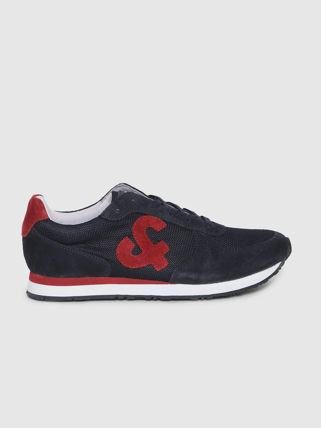 Navy Blue Mesh Suede Sneakers