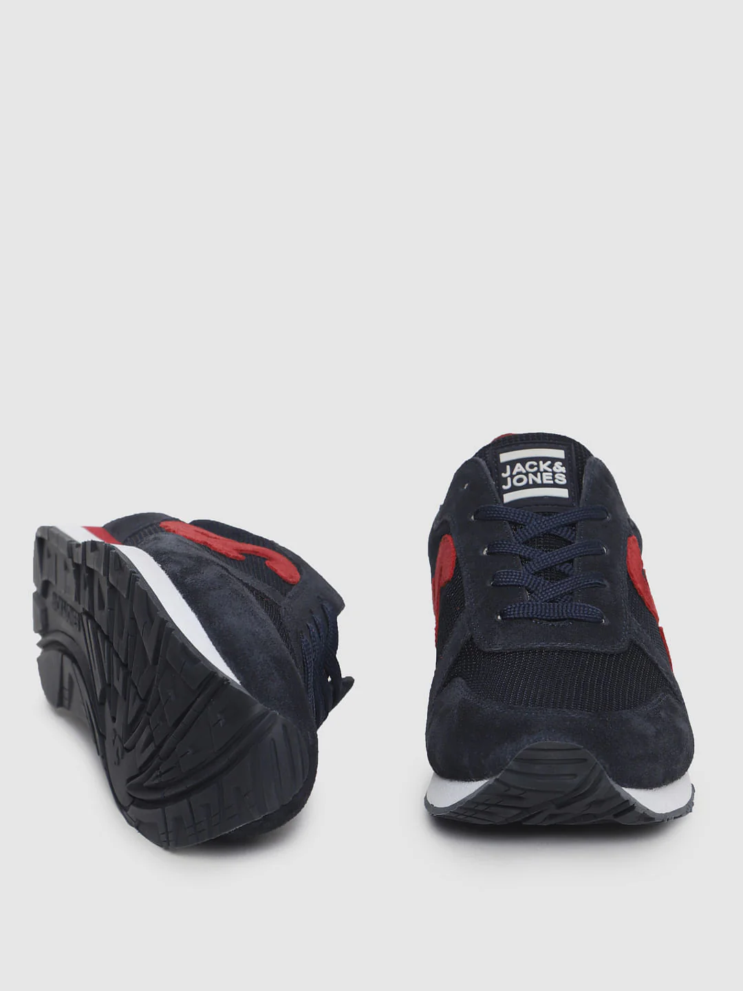 Navy Blue Mesh Suede Sneakers - Image 4