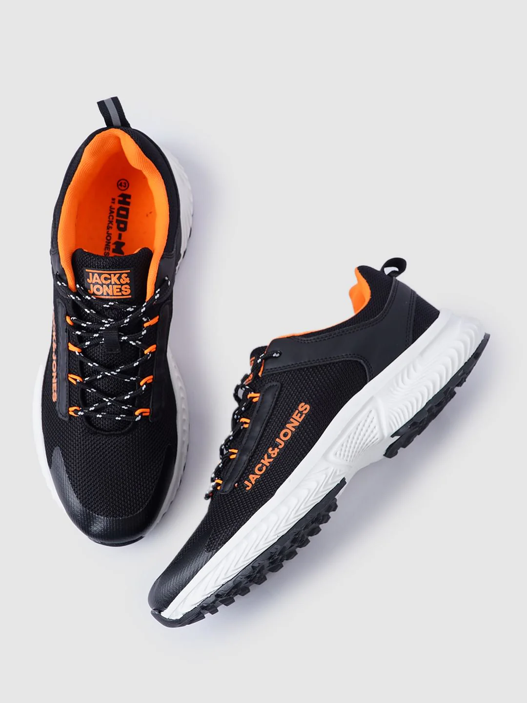 BLACK LACE-UP MESH SNEAKERS - Image 2