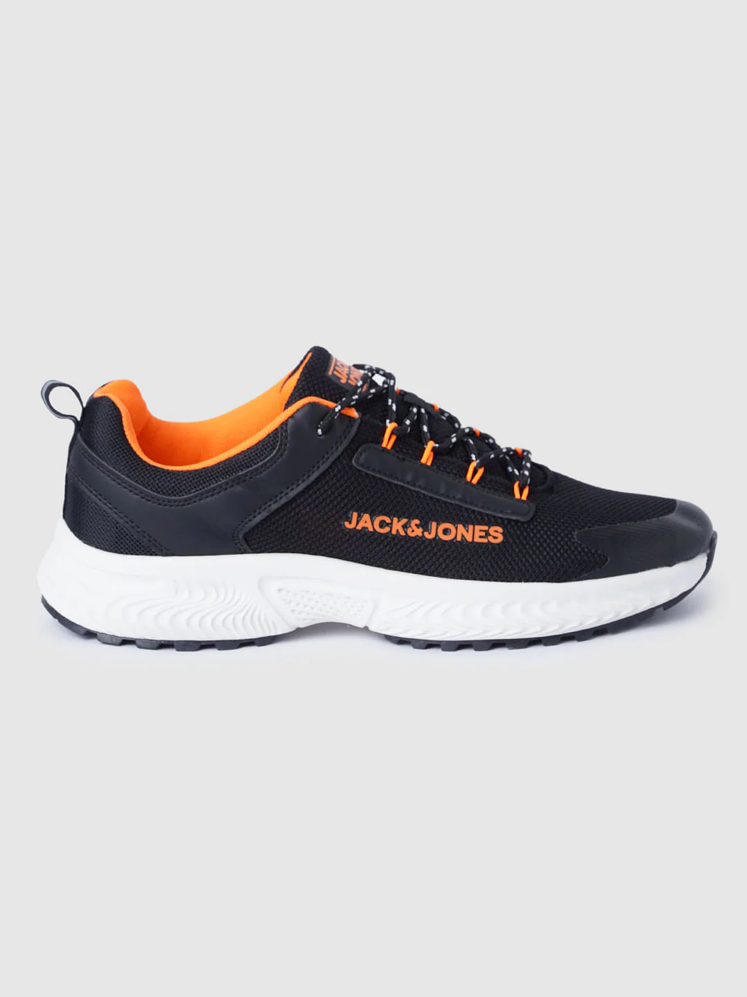 BLACK LACE-UP MESH SNEAKERS - Image 3