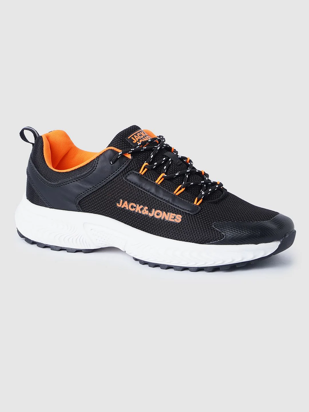 BLACK LACE-UP MESH SNEAKERS - Image 4