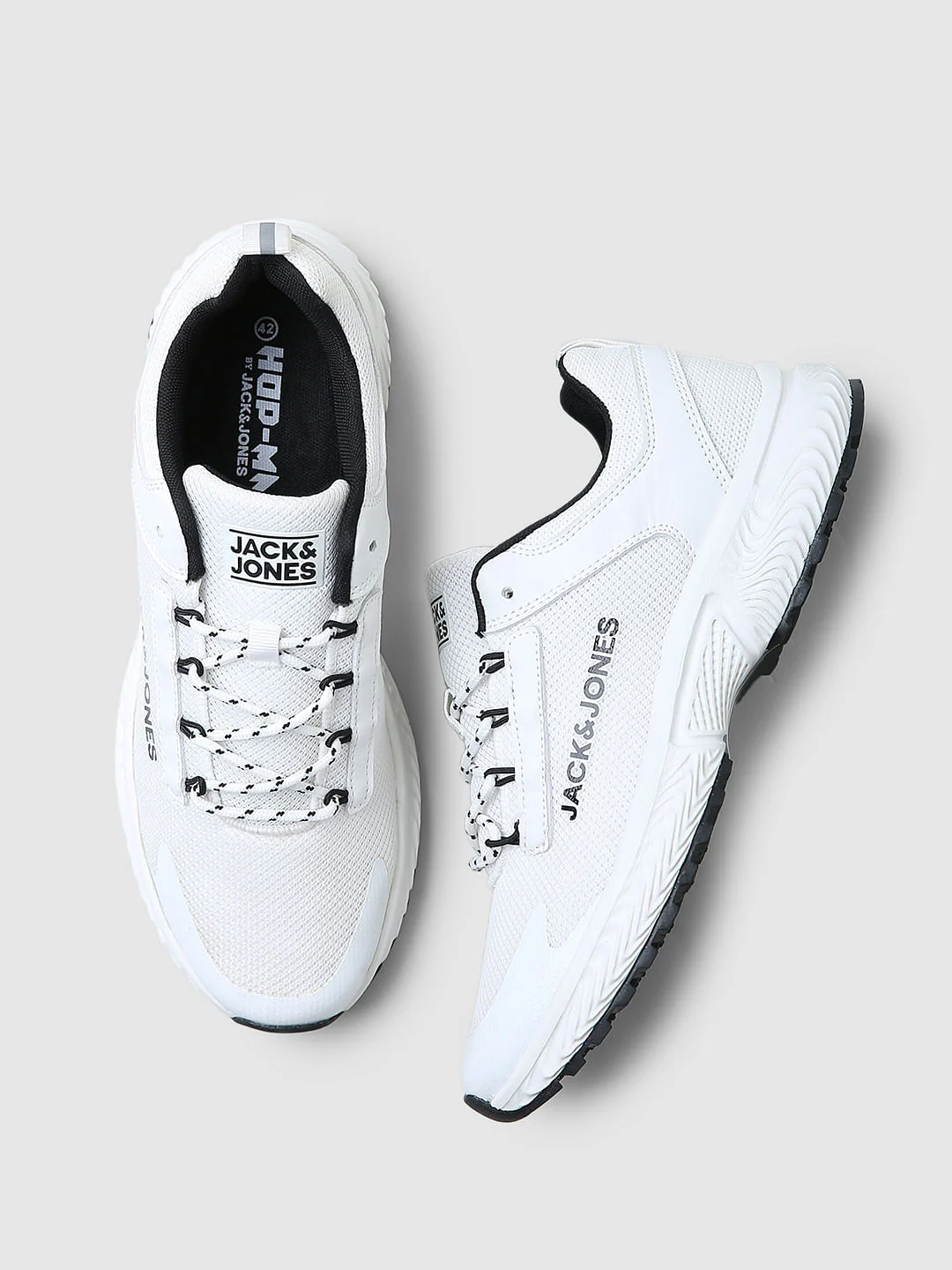 WHITE LACE-UP MESH SNEAKERS - Image 2