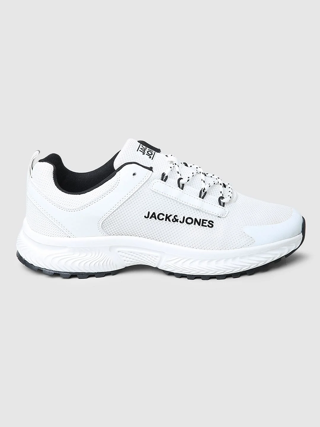 WHITE LACE-UP MESH SNEAKERS - Image 3