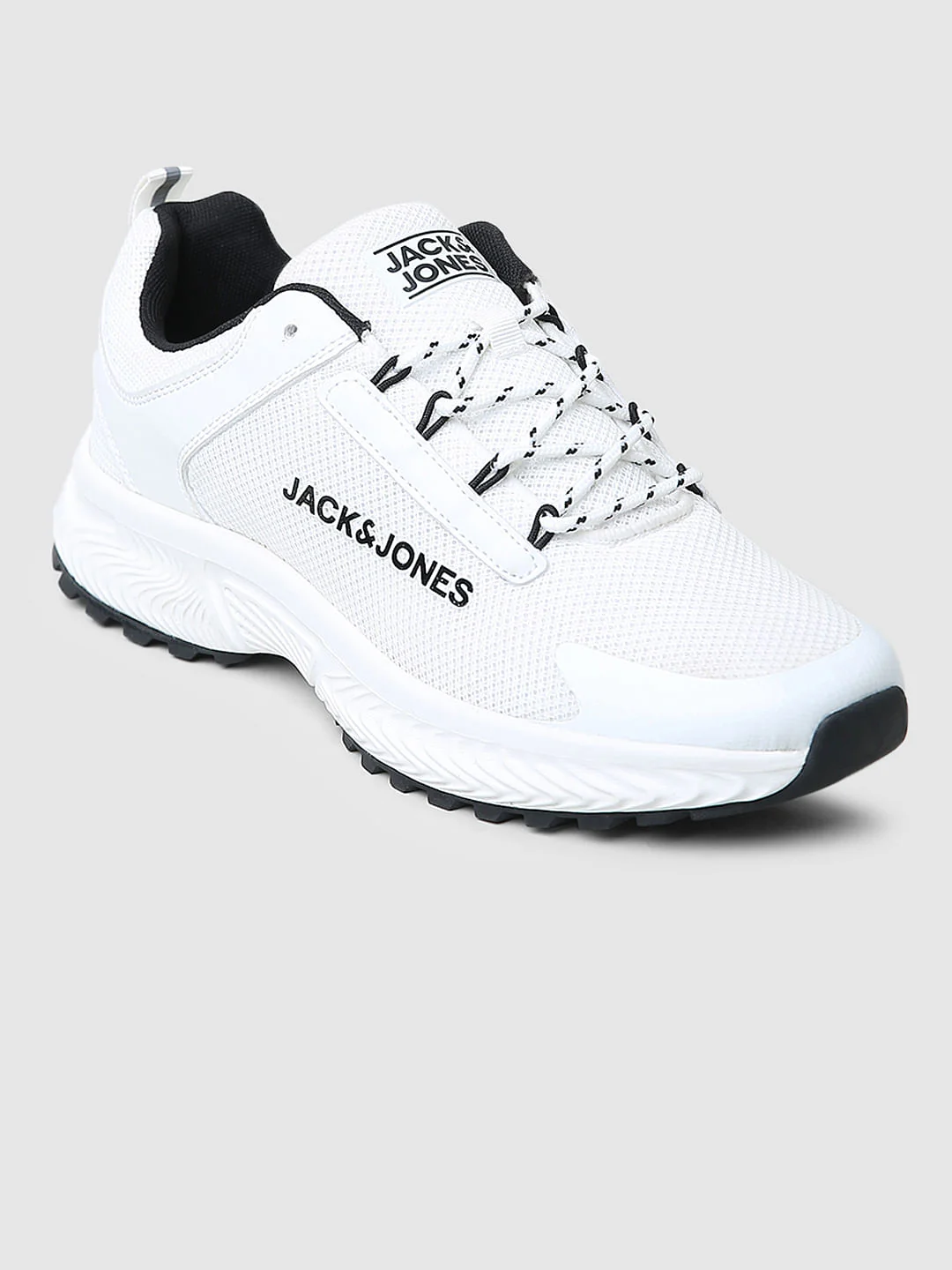 WHITE LACE-UP MESH SNEAKERS - Image 4