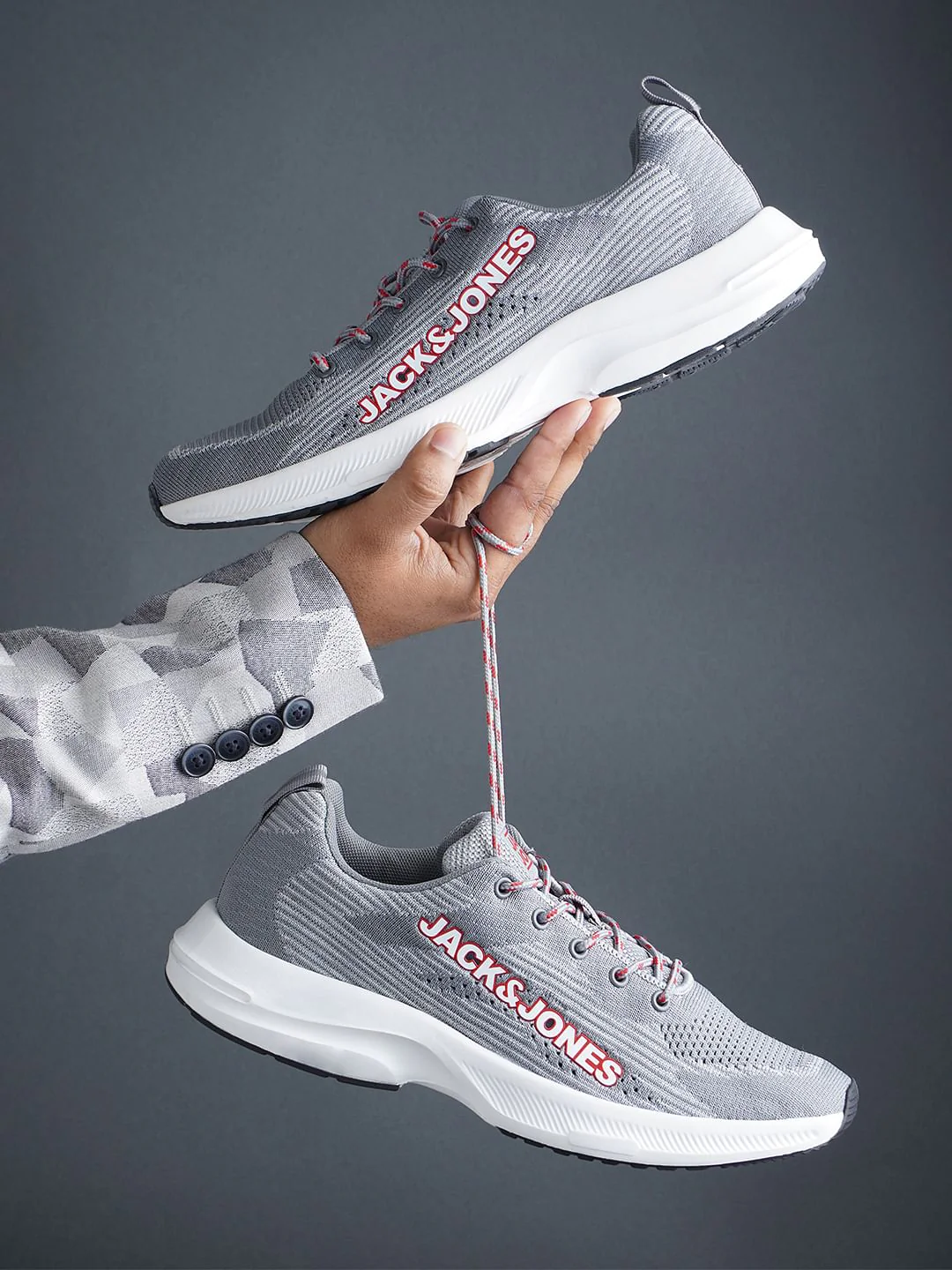 Grey Knit Sneakers