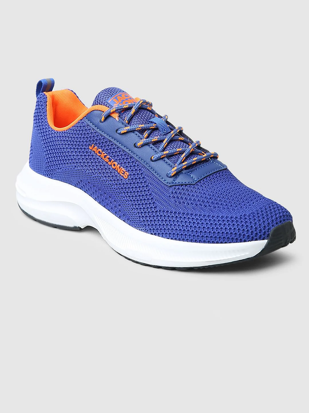 Blue Logo Print Knit Sneakers - Image 4
