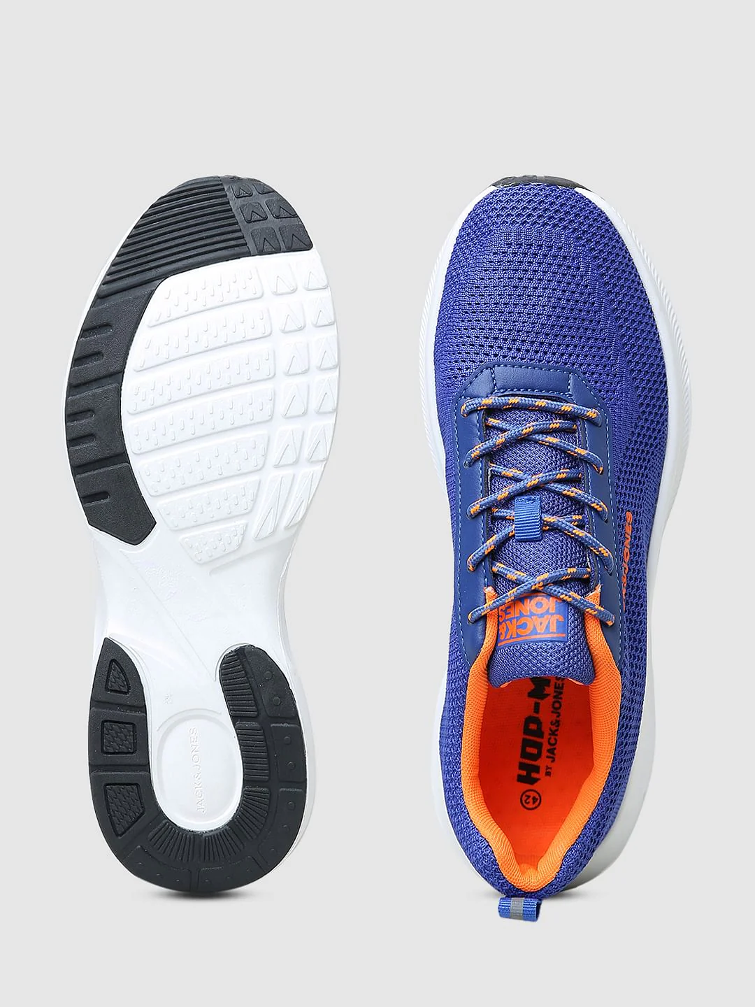 Blue Logo Print Knit Sneakers - Image 5