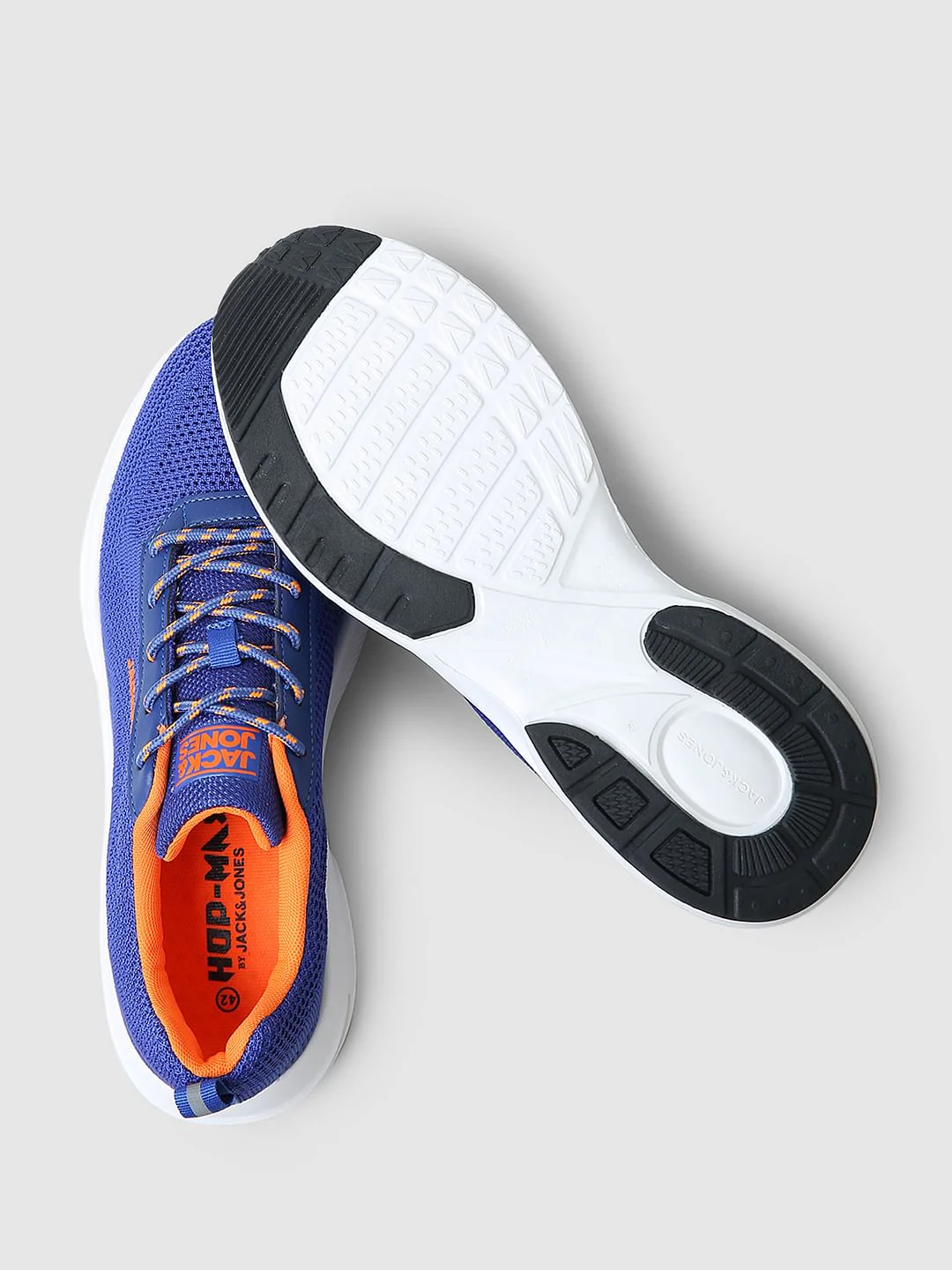 Blue Logo Print Knit Sneakers - Image 6