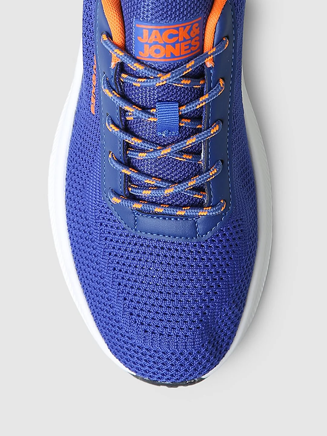 Blue Logo Print Knit Sneakers - Image 7