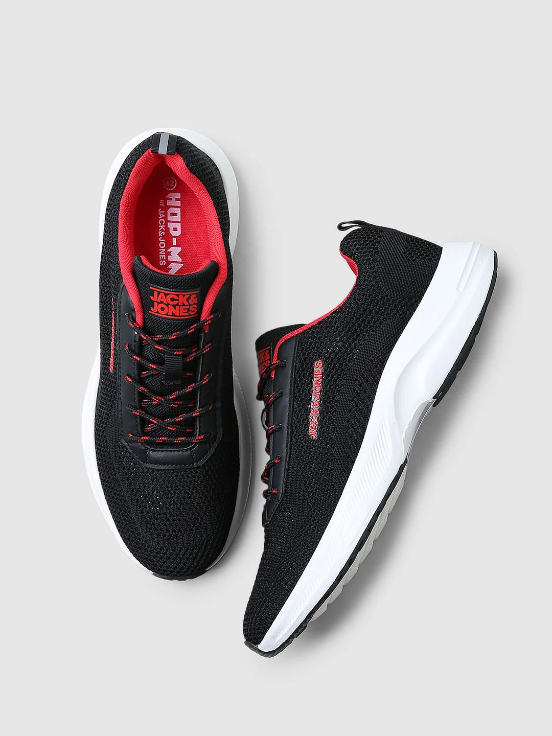 Black Logo Print Knit Sneakers - Image 2