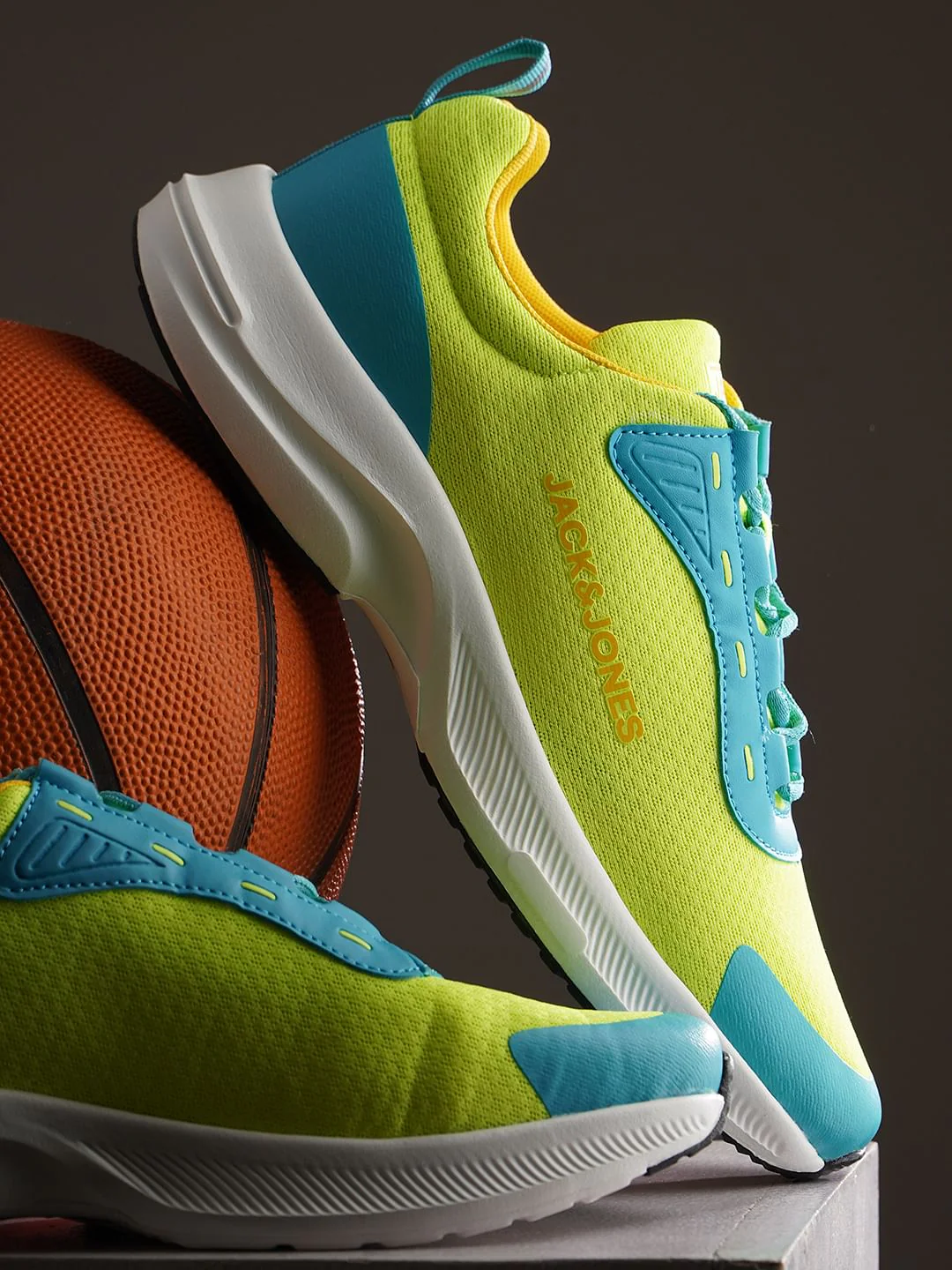 Lime Colourblocked Mesh Sneakers - Image 9