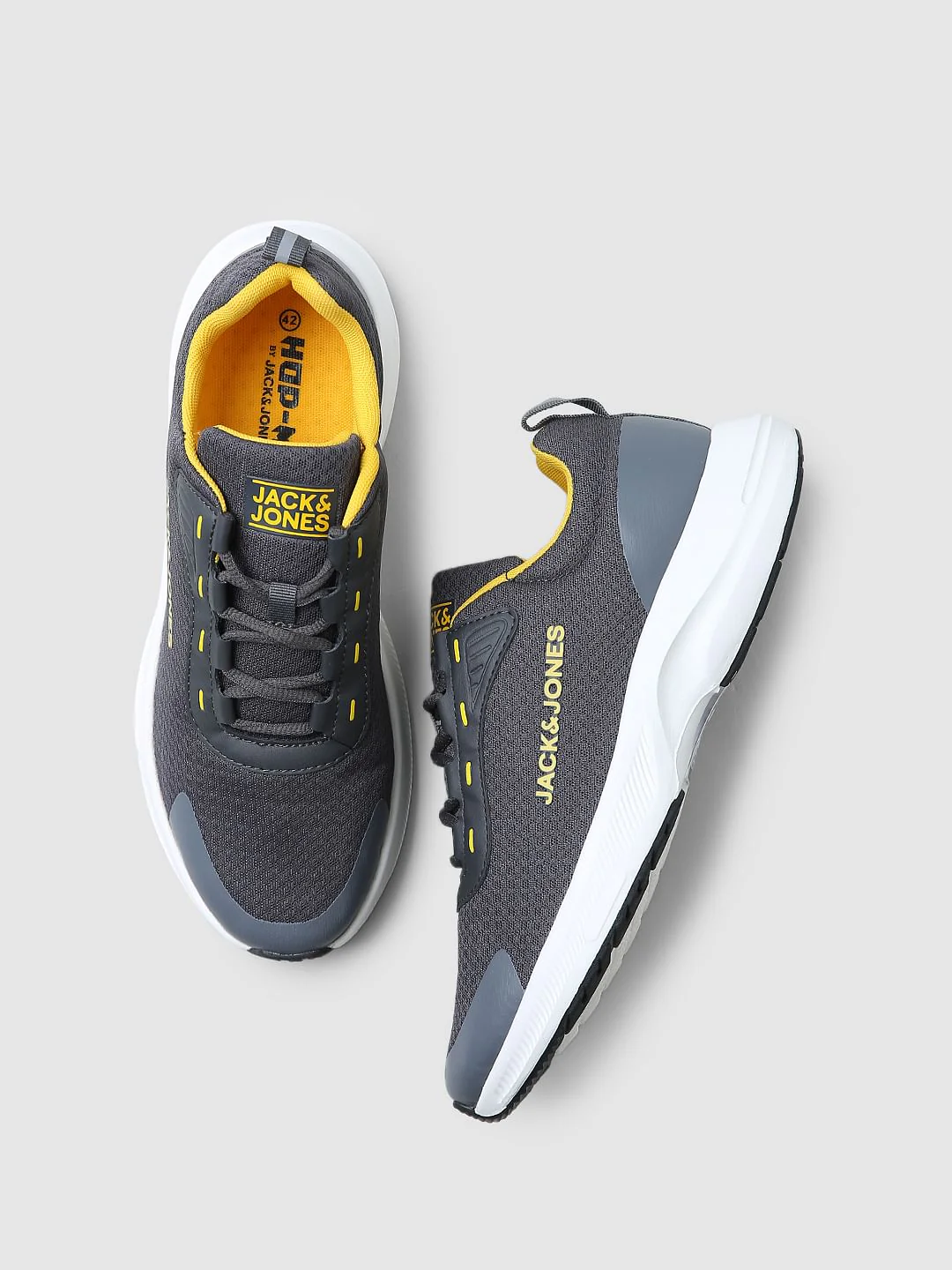 Grey Colourblocked Mesh Sneakers - Image 2