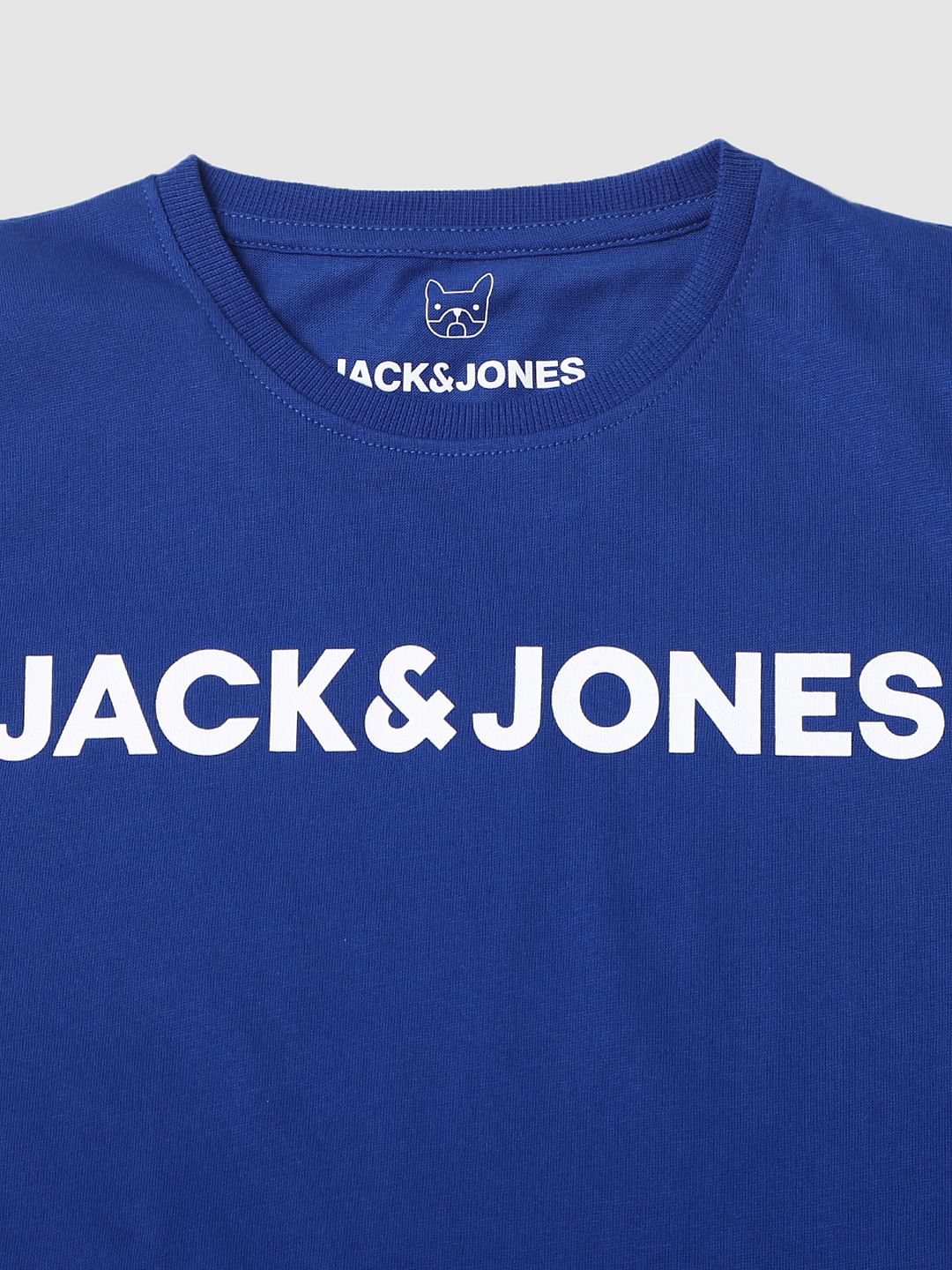 Blue Logo Print Crew Neck T-shirt - Image 3