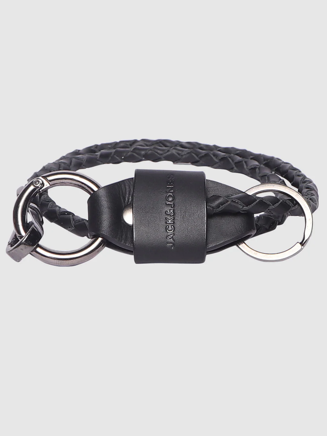 Black Braided Leather Lanyard