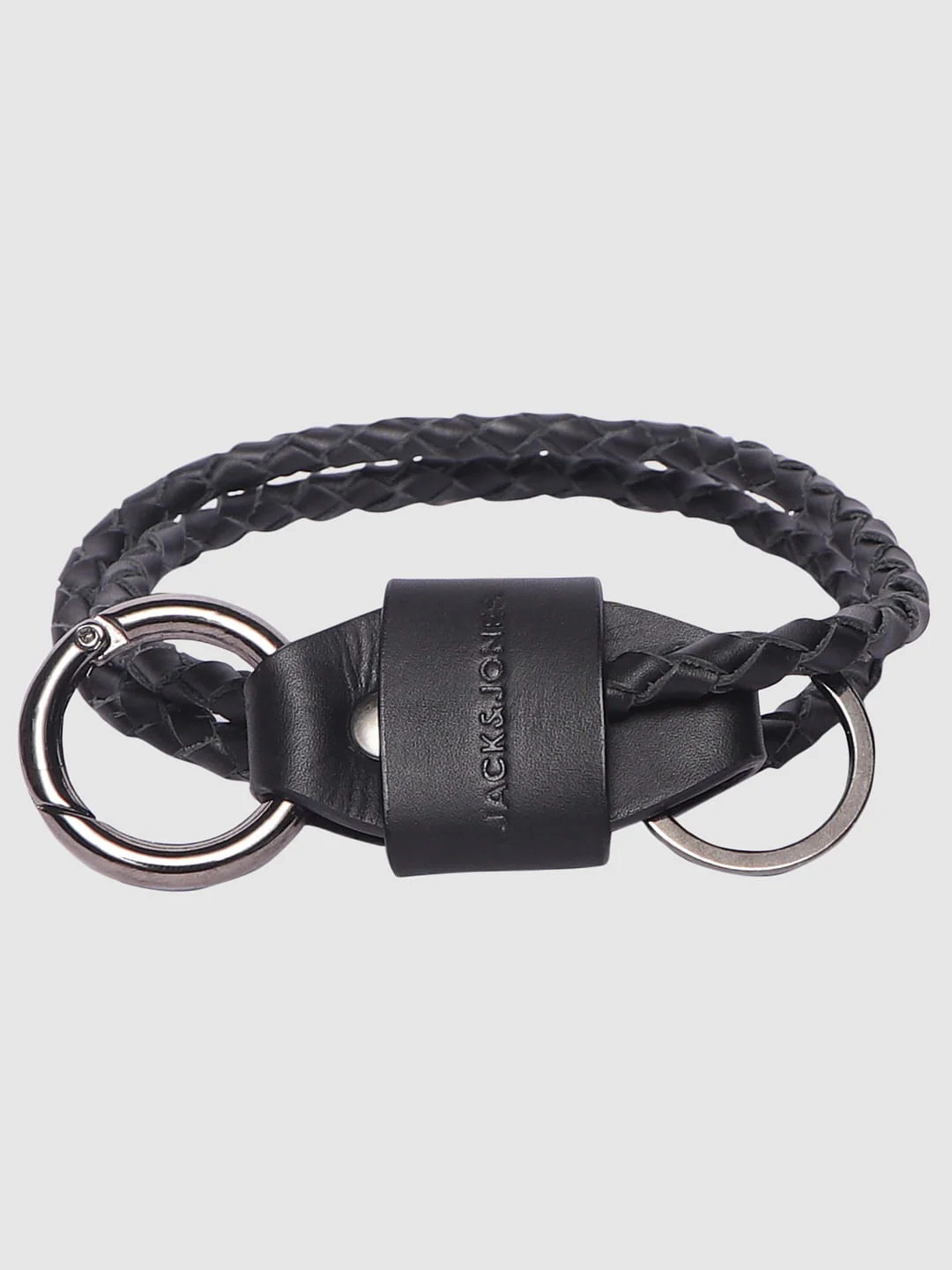 Black Braided Leather Lanyard - Image 2