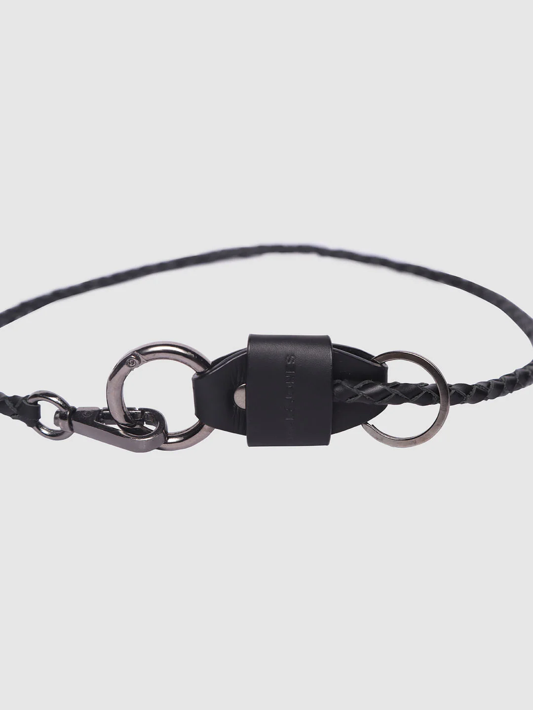 Black Braided Leather Lanyard - Image 4