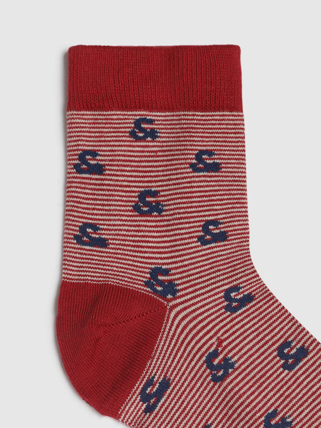 Red Printed Mid Calf Length Socks - Image 4