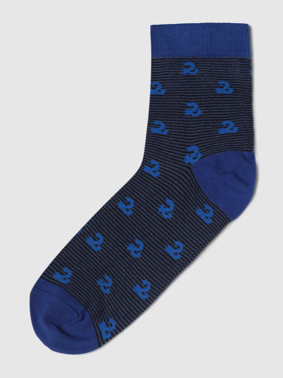 Blue Printed Mid Calf Length Socks - Image 2