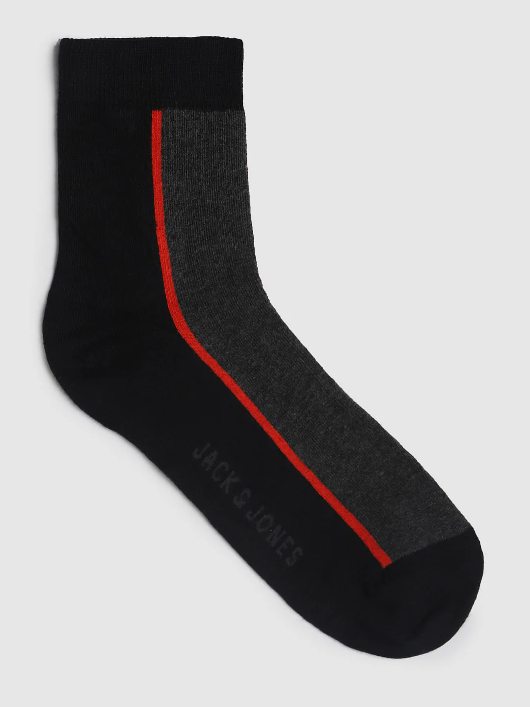 Black Colourblocked Mid Calf Length Socks - Image 3