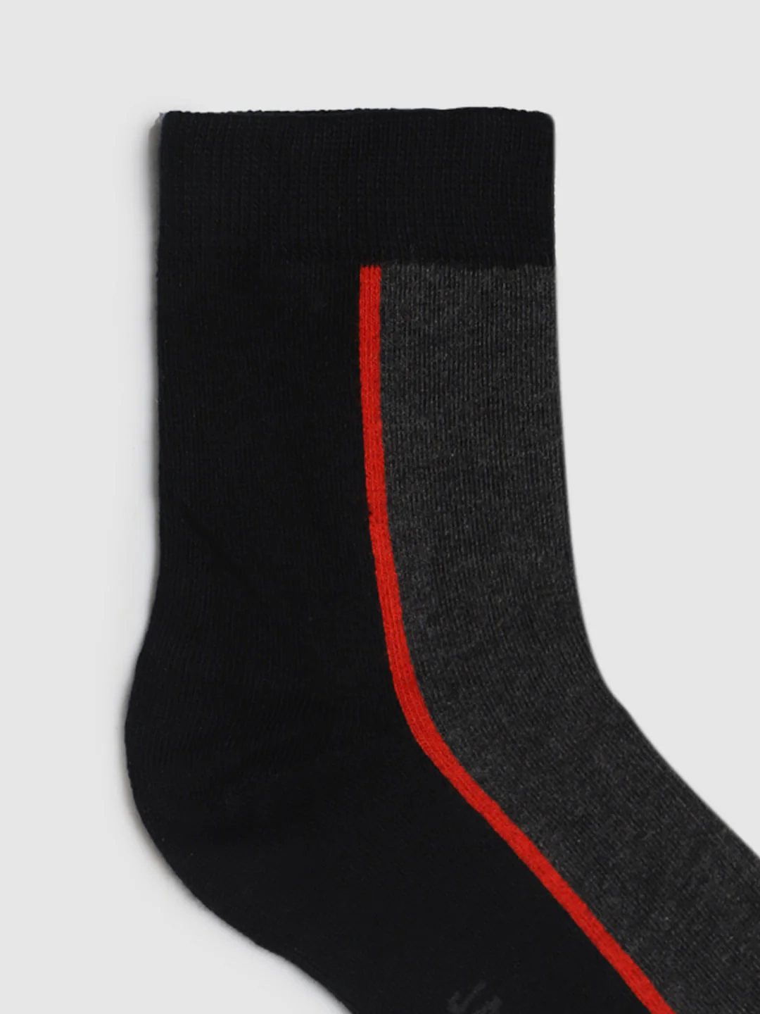 Black Colourblocked Mid Calf Length Socks - Image 4