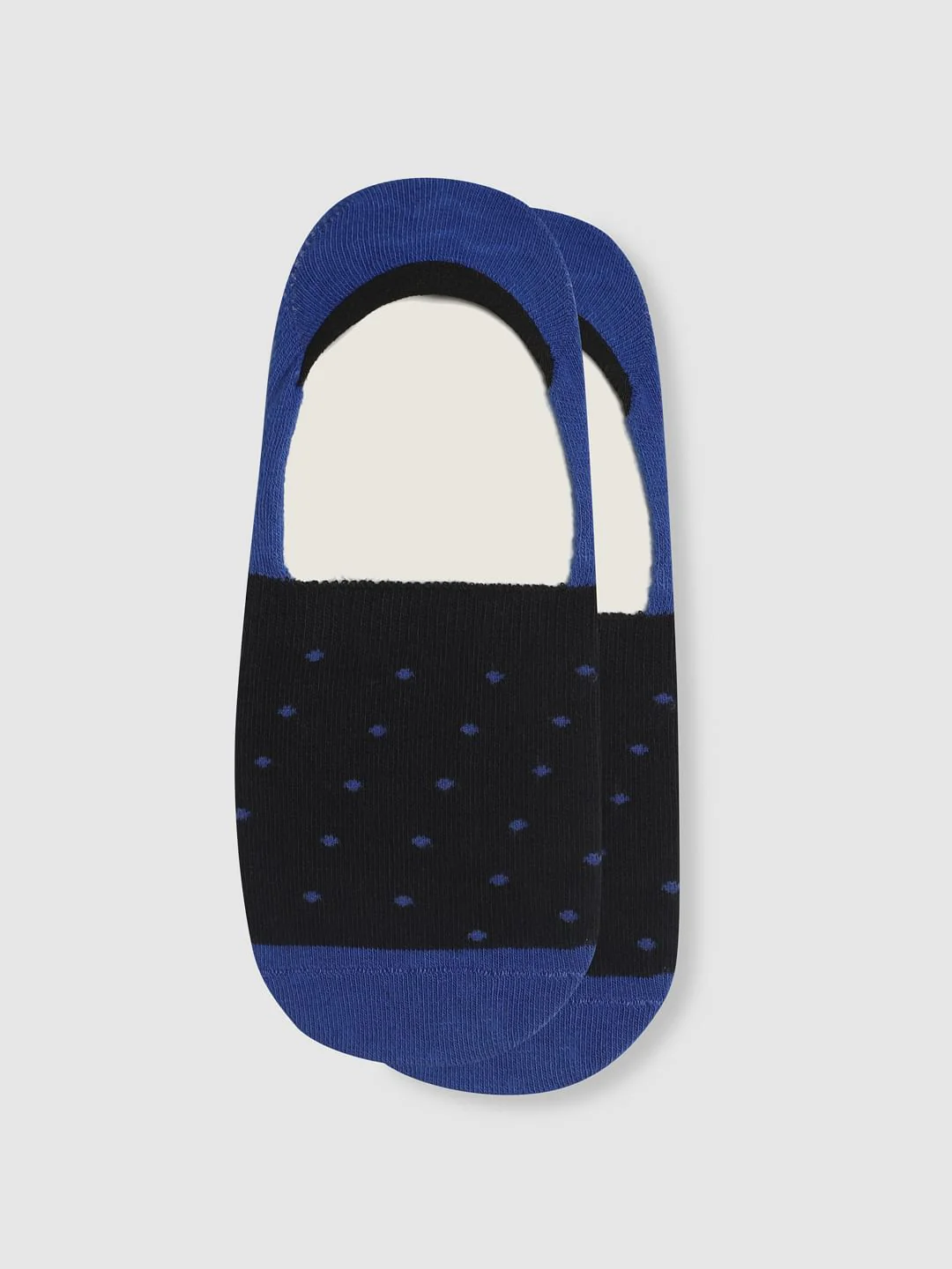 Blue Colourblocked No Show Socks