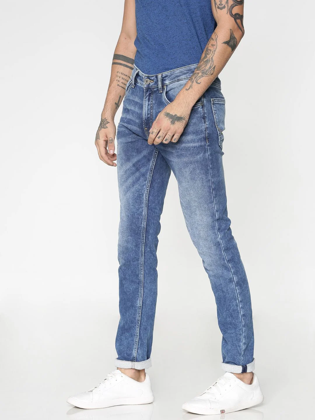Blue Washed Ben Skinny Fit Jeans - Image 3
