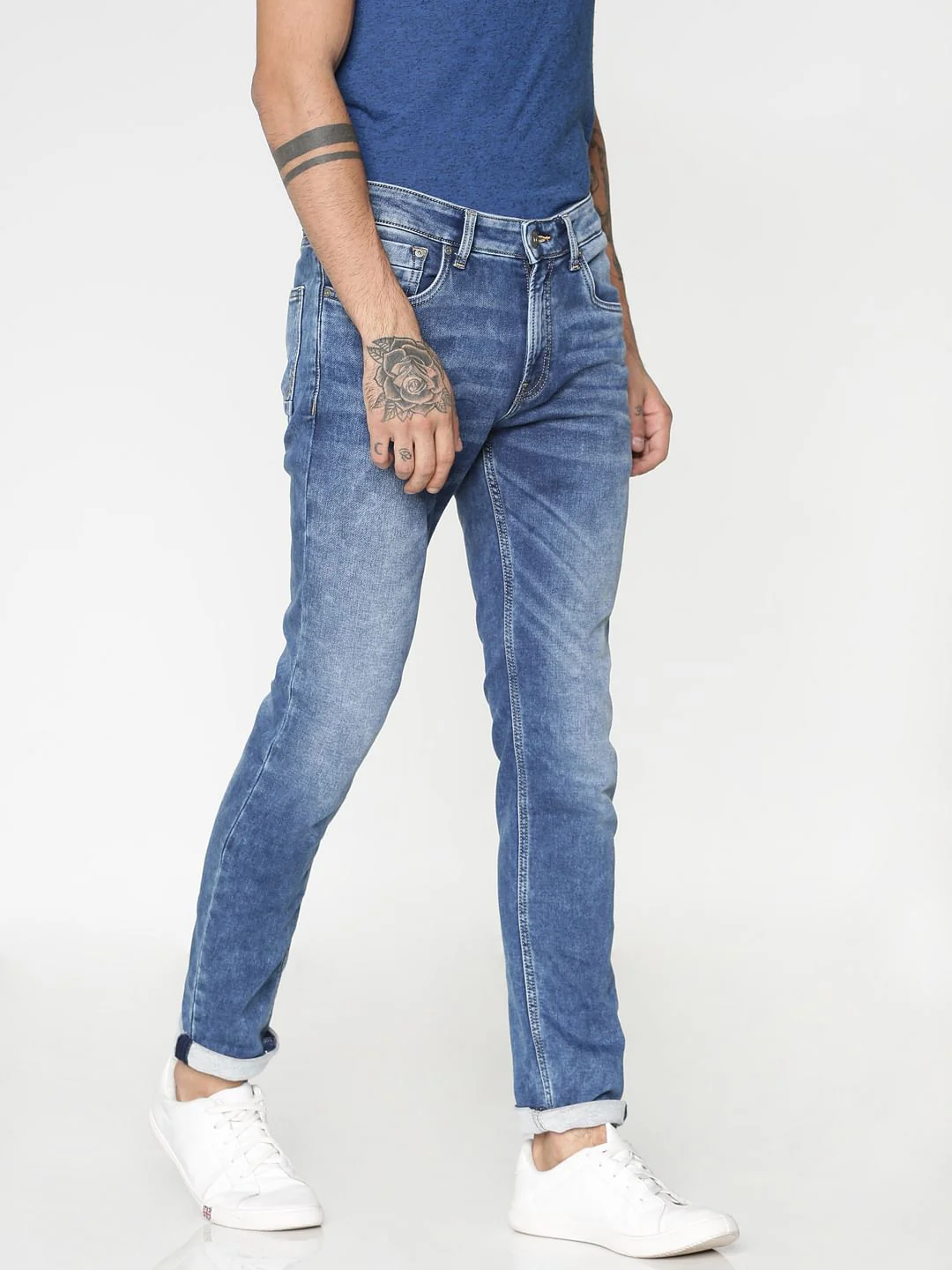 Blue Washed Ben Skinny Fit Jeans - Image 4