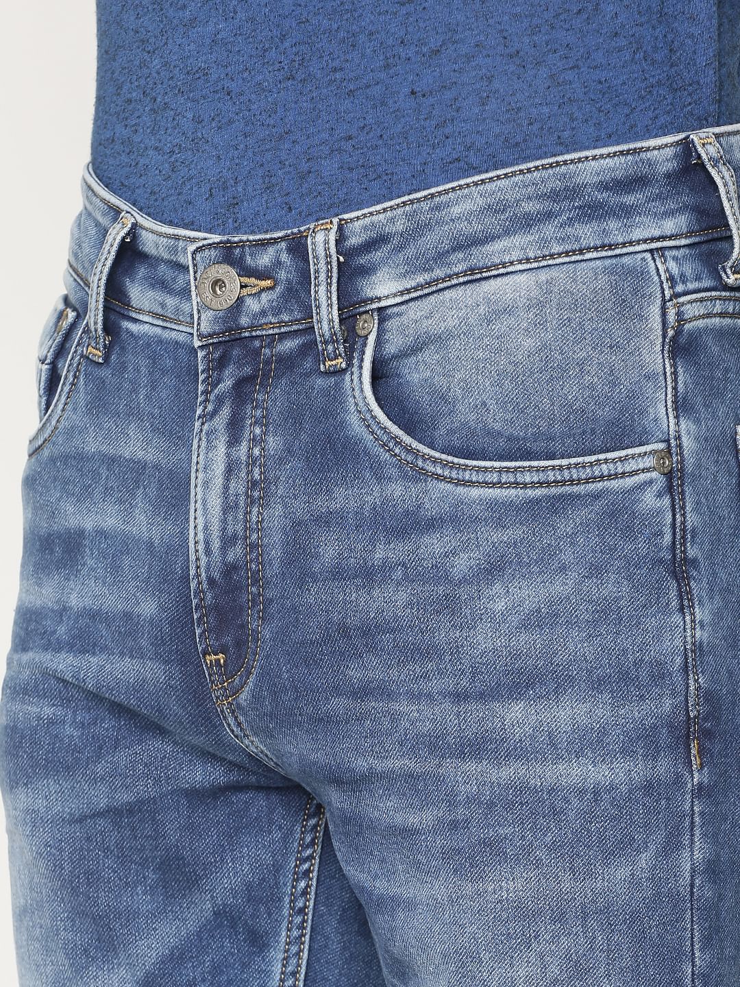 Blue Washed Ben Skinny Fit Jeans - Image 6