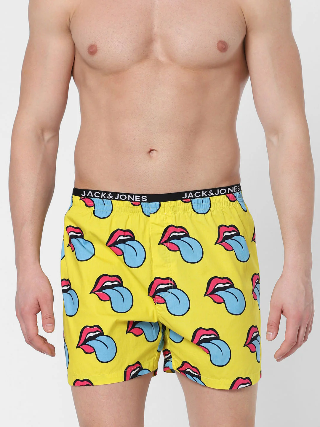 Yellow All Over Lips Print Boxers