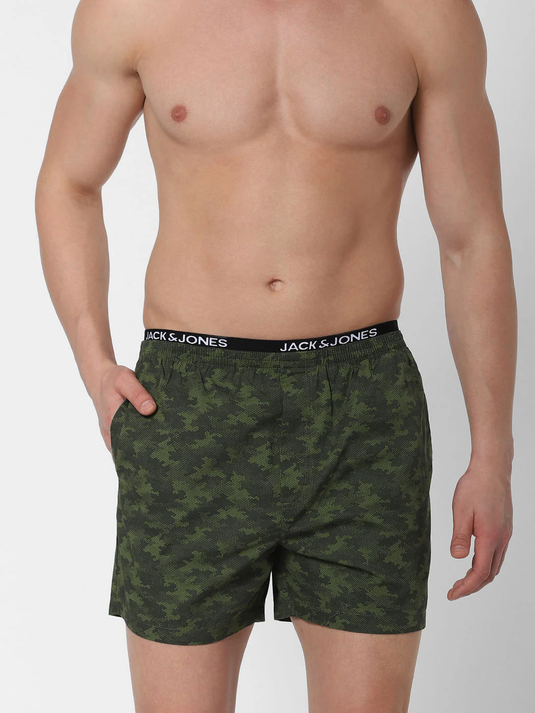 Green Camo Print Boxers