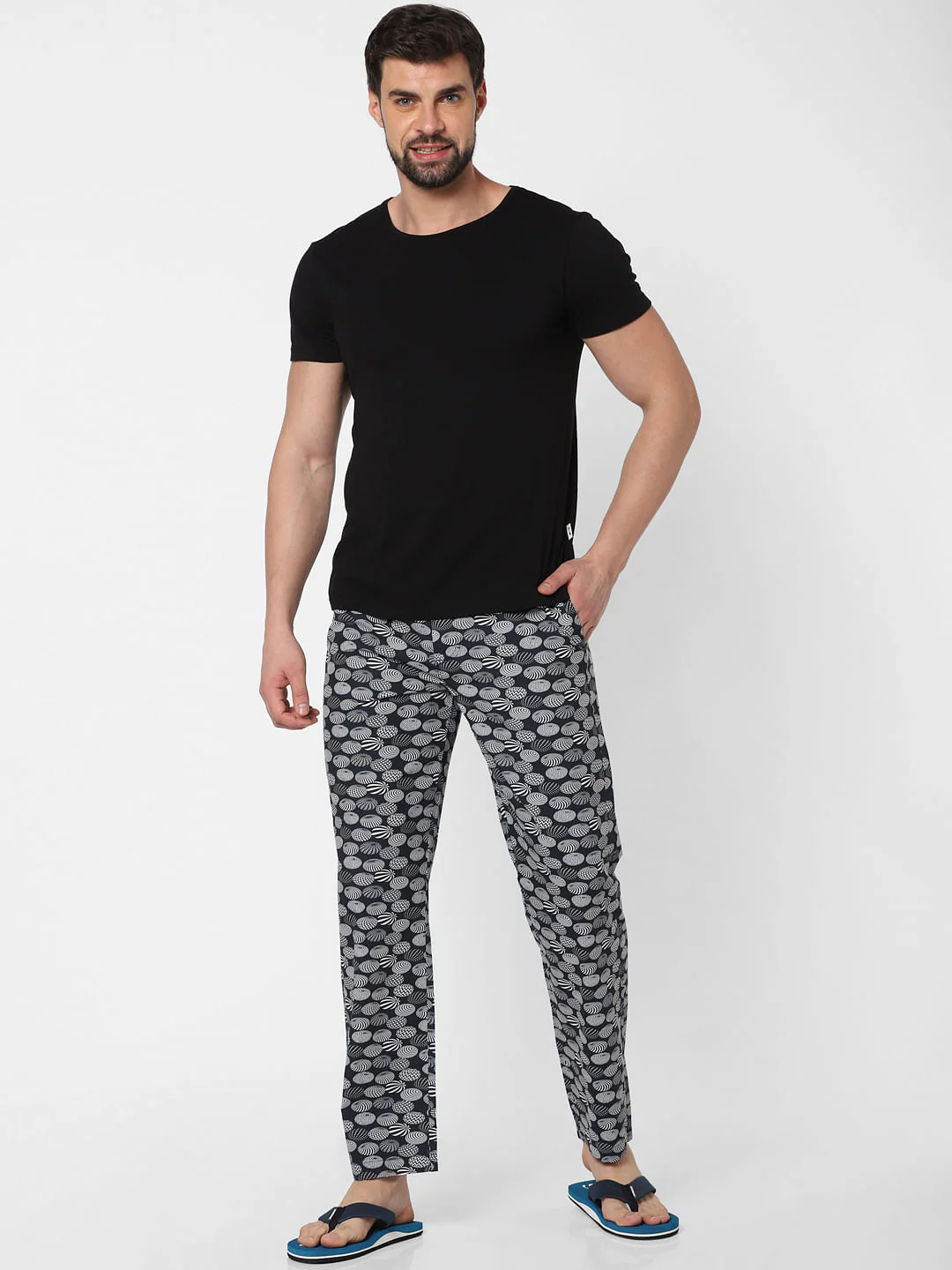 Black All Over Print Pyjama