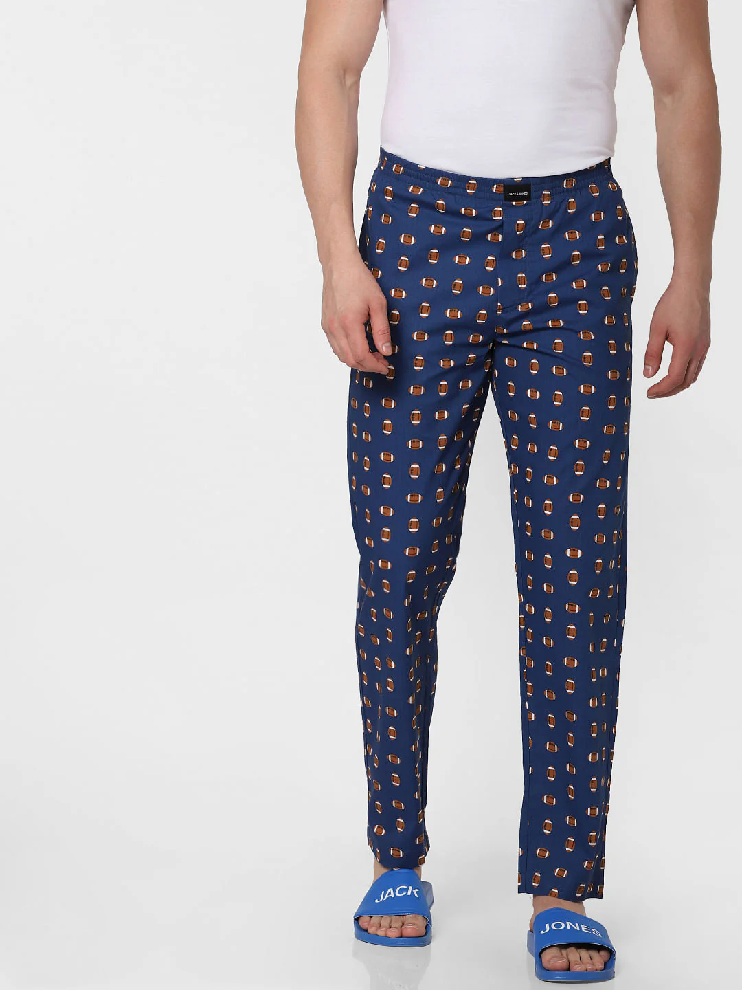 Blue Rugby Ball Print Pyjama - Image 2