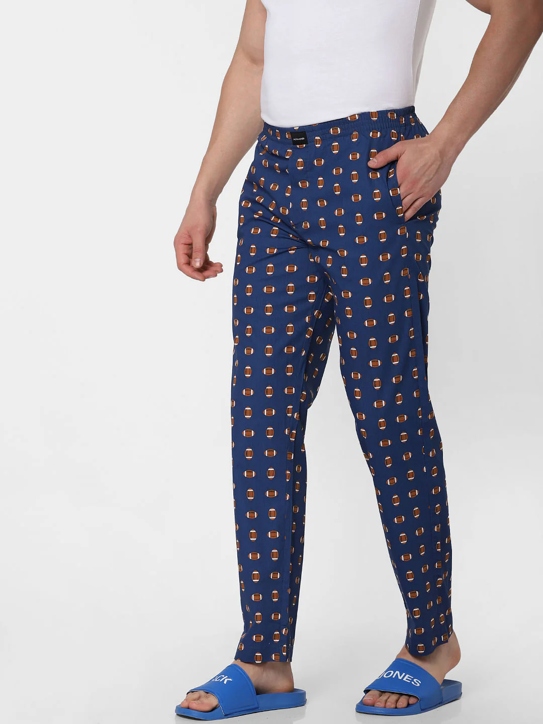 Blue Rugby Ball Print Pyjama - Image 3