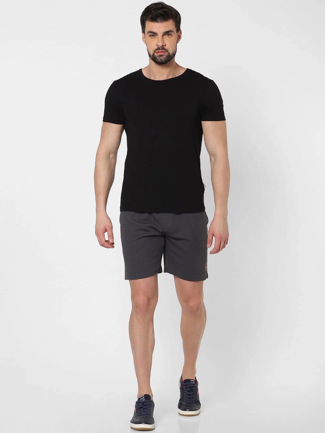 Dark Grey Logo Print Sweatshorts