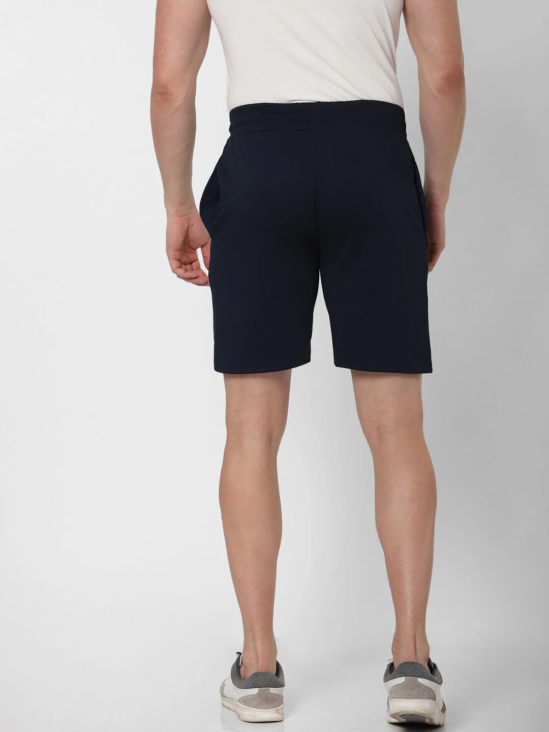 Navy Blue Logo Print Sweatshorts - Image 4