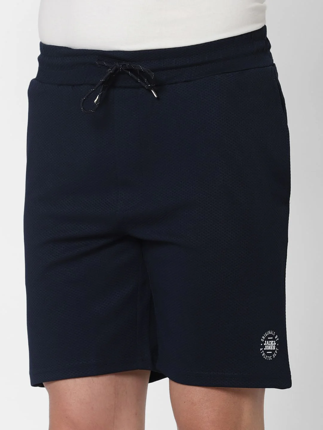 Navy Blue Logo Print Sweatshorts - Image 5