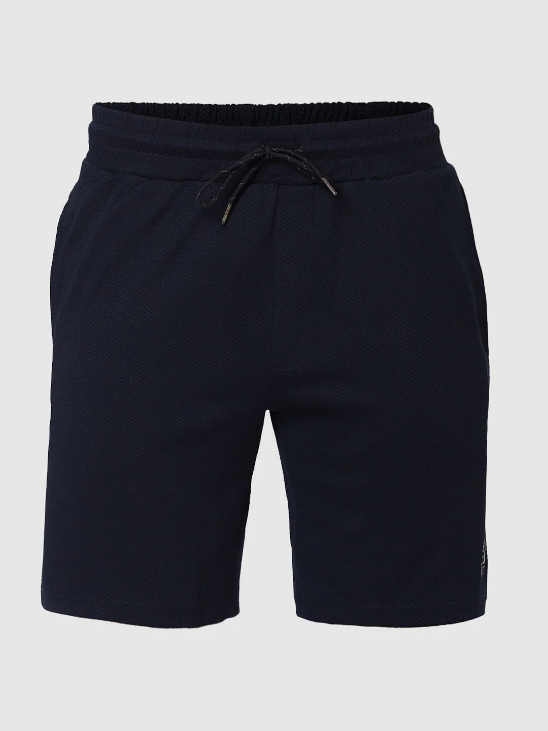 Navy Blue Logo Print Sweatshorts - Image 6