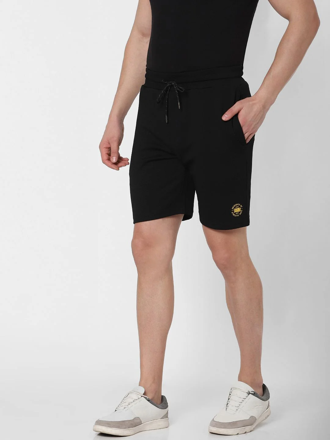 Black Logo Print Sweatshorts - Image 3