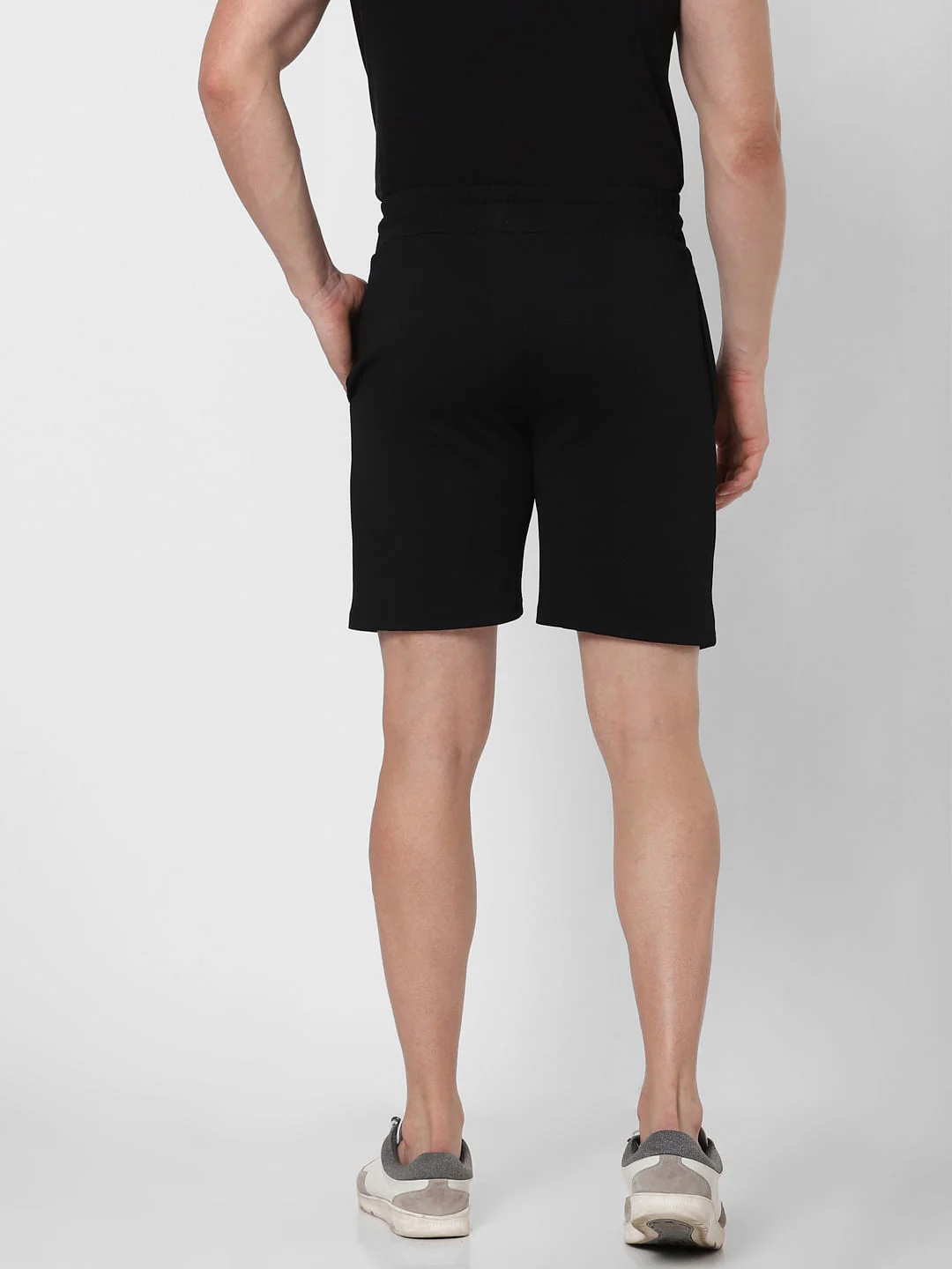 Black Logo Print Sweatshorts - Image 4