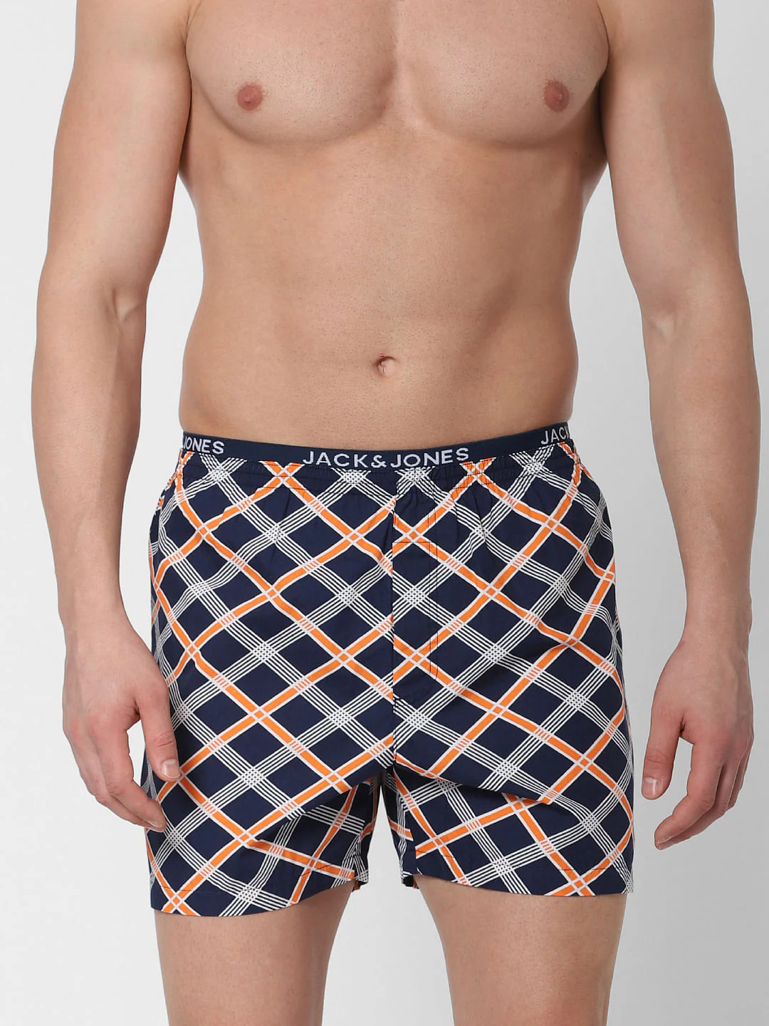 Dark Blue Check Boxers