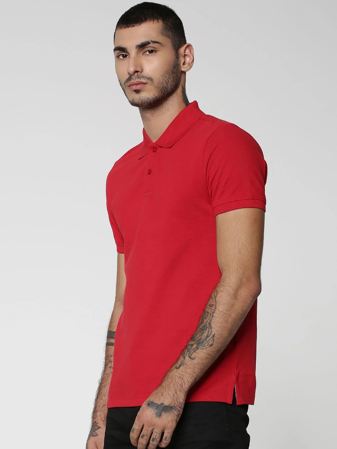 Bright Red Cotton Polo - Image 2