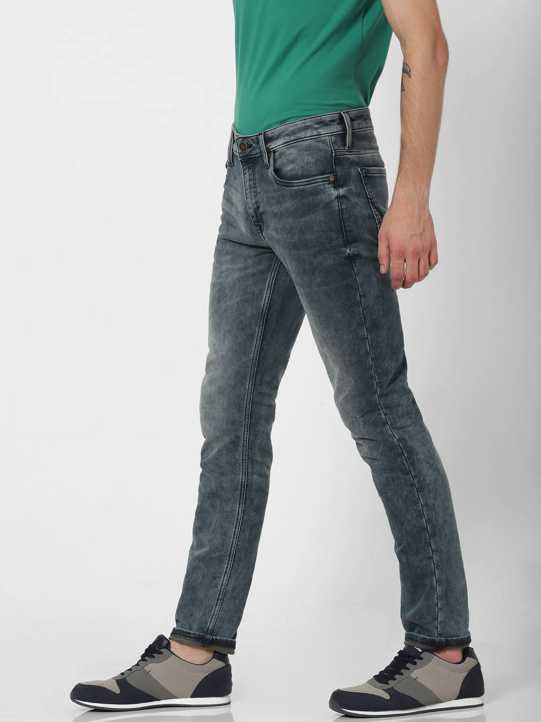 Blue Low Rise Heavily Faded Glenn Slim Jeans - Image 3