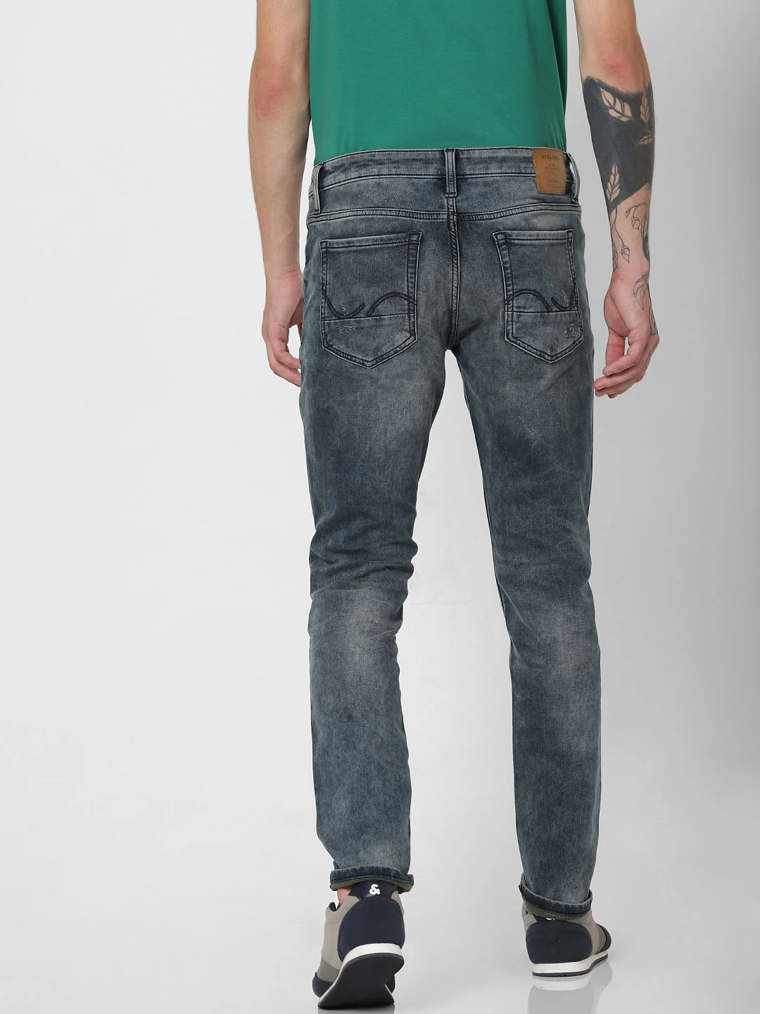 Blue Low Rise Heavily Faded Glenn Slim Jeans - Image 4
