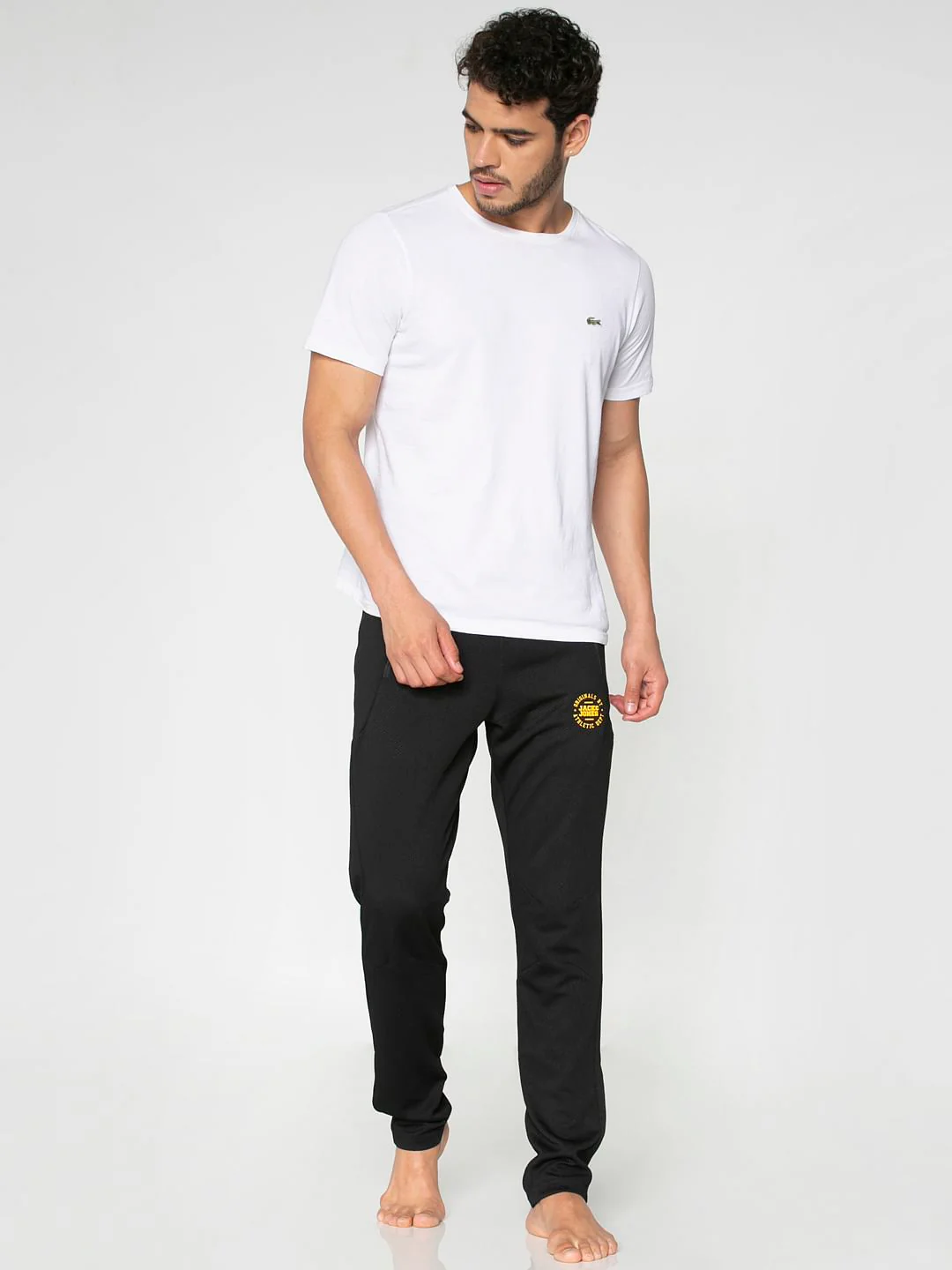 Black Textured Trackpants